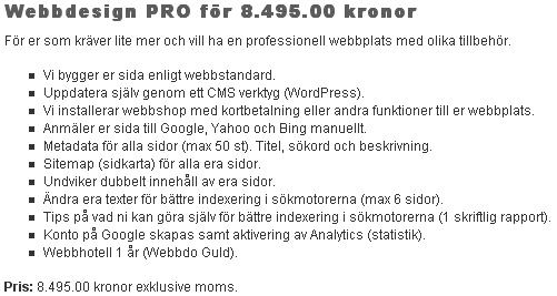 Tjänst - Webbdesign pro