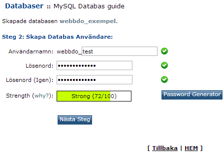 نام کاربری و رمز عبور پایگاه داده
