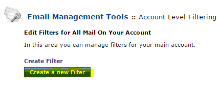 Skapa nytt filter i cPanel