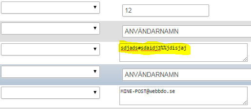 Radera kryptering och ändra lösenord