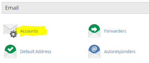 Ikon som visar var man skapar e-ostadress