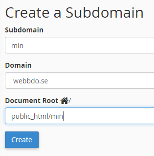 Skapa en subdomän i cPanel