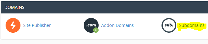 Subdomän i cPanel