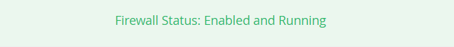 Brandvägg o cpanel - aktiv status